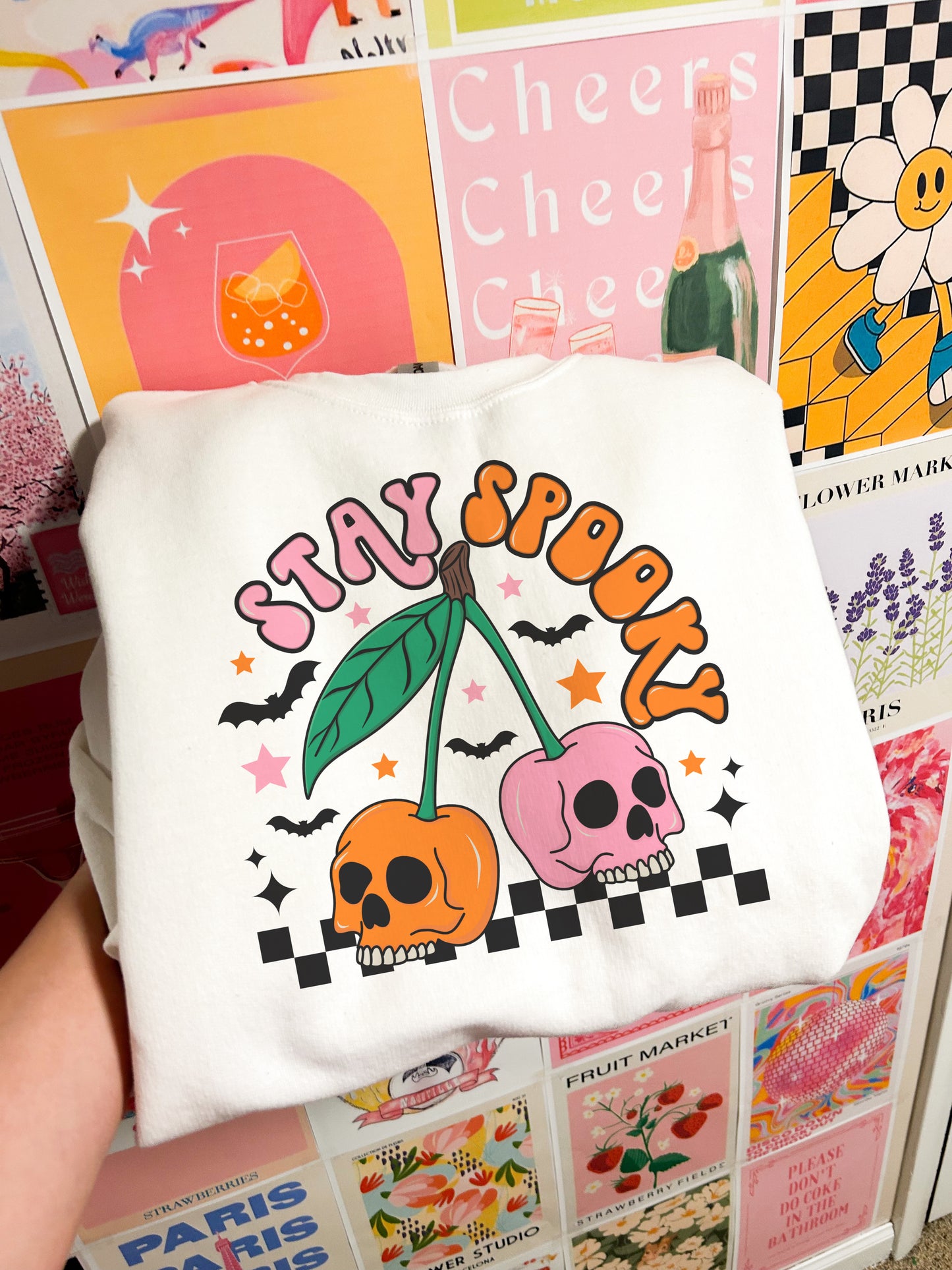 Stay Spooky Skull Cherry Sweatshirt