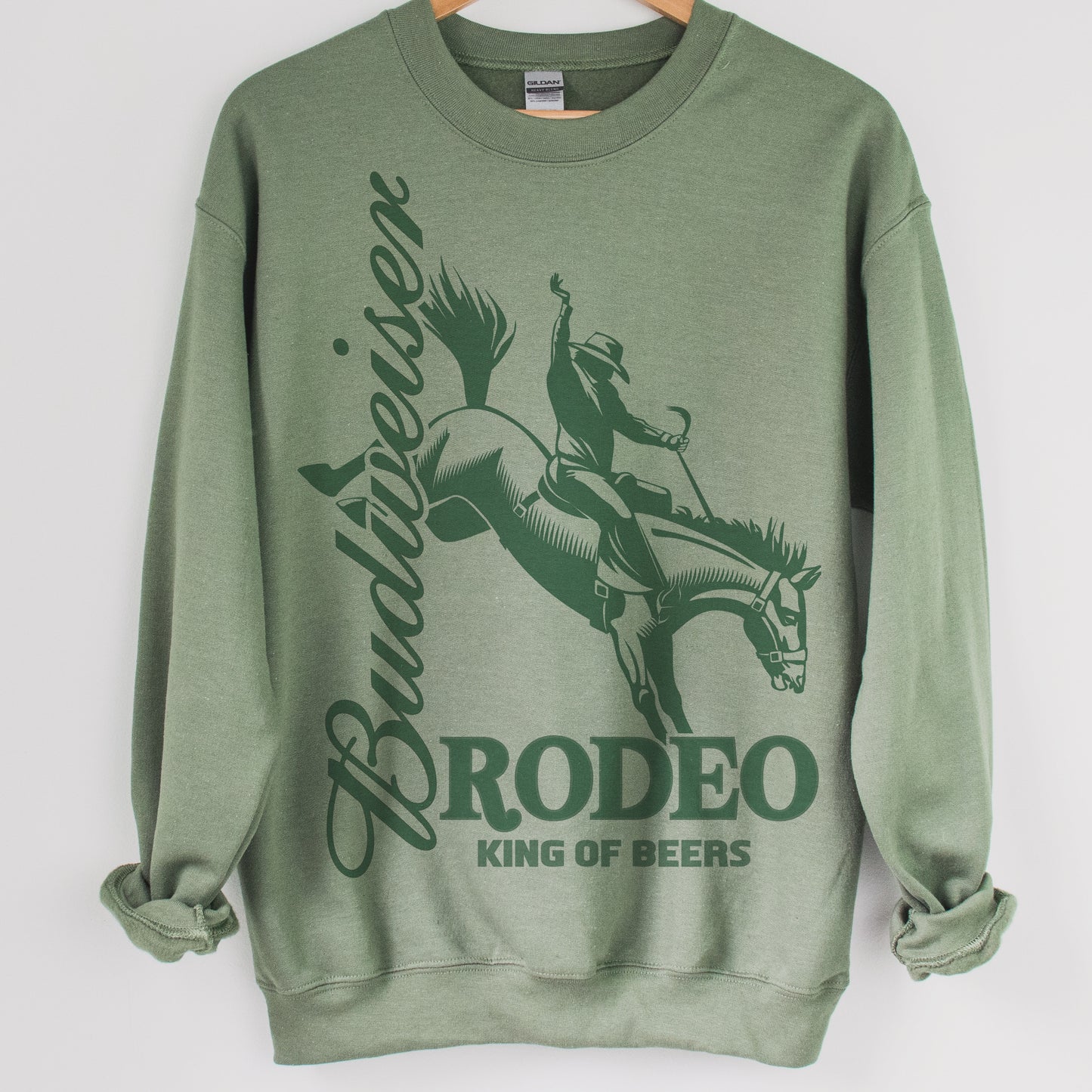 Budweiser Rodeo Green Crewneck Sweatshirt