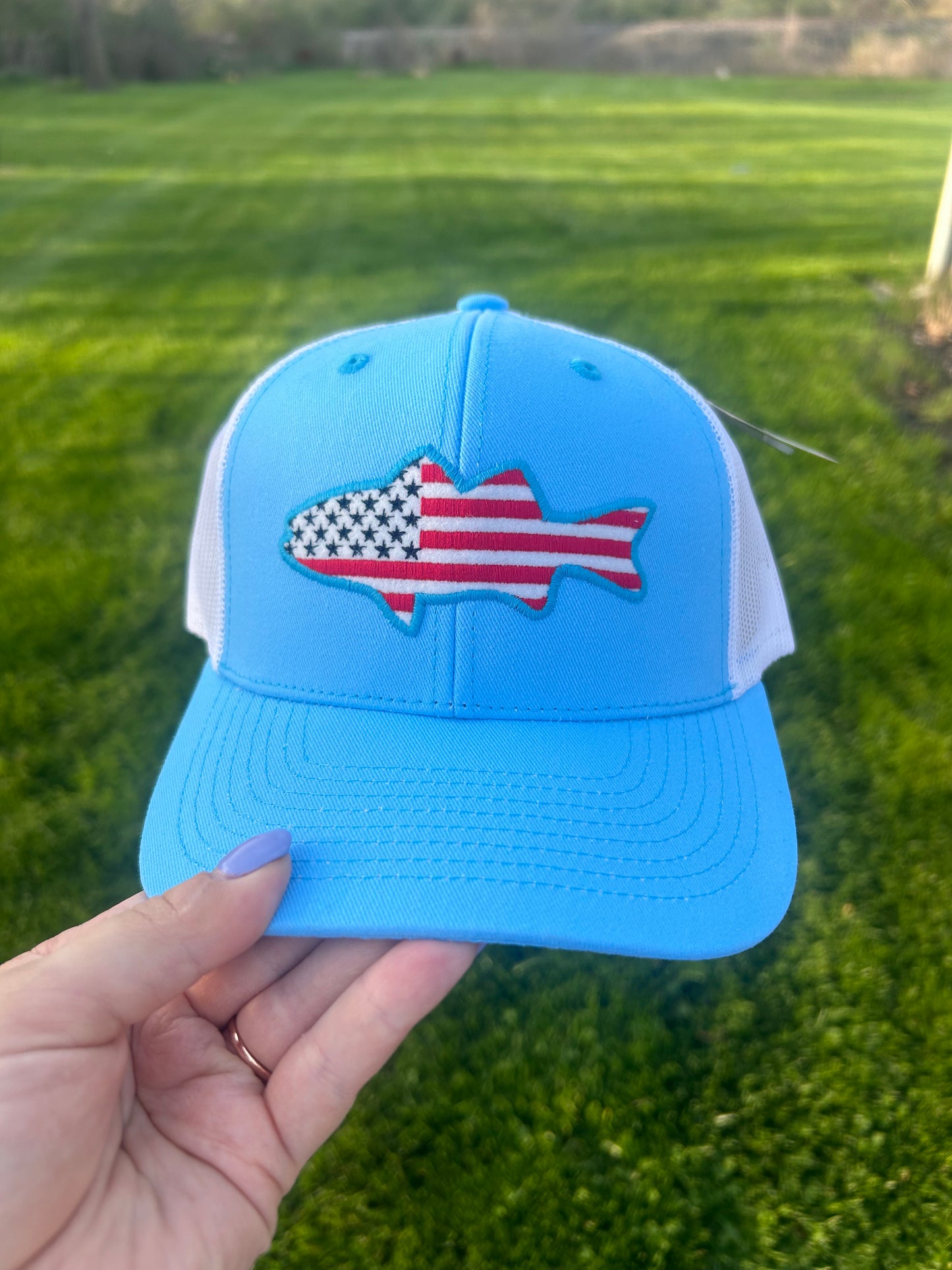 Blue Bass Flag Hat