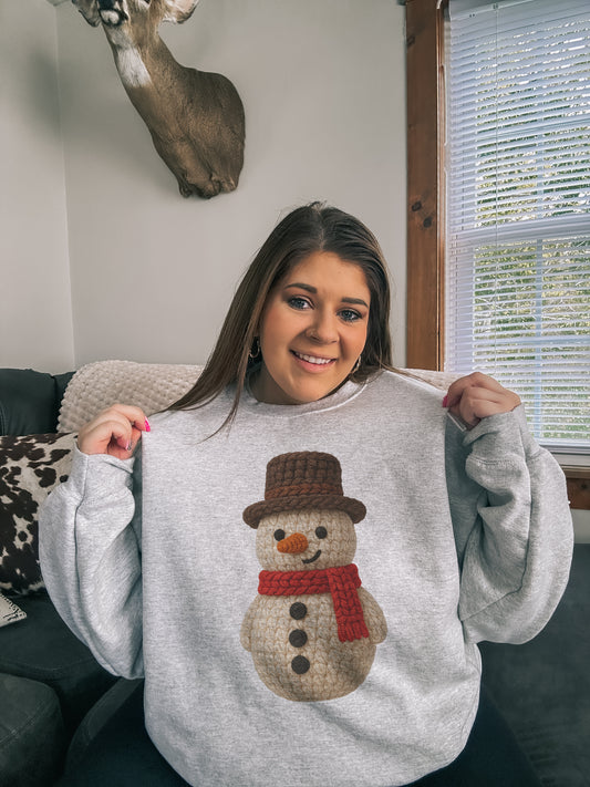 Snowman Faux Crochet Yarn Stitch