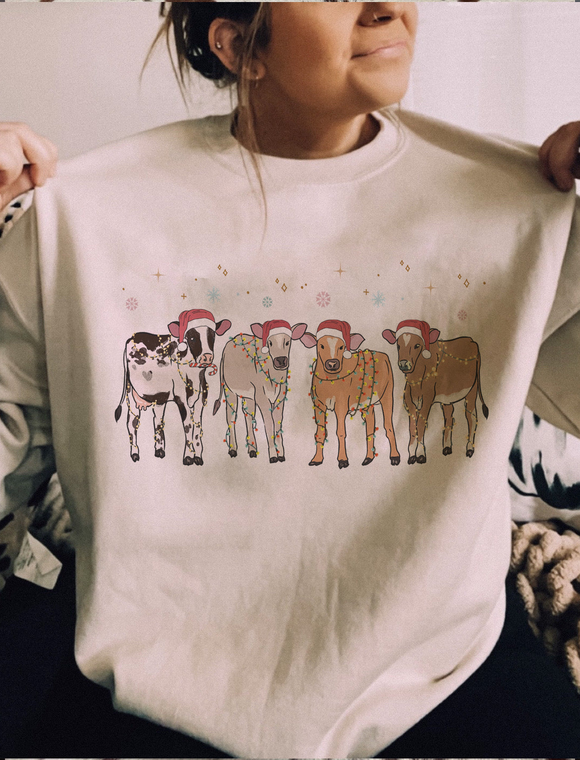 Christmas Cows Crewneck Sweatshirt