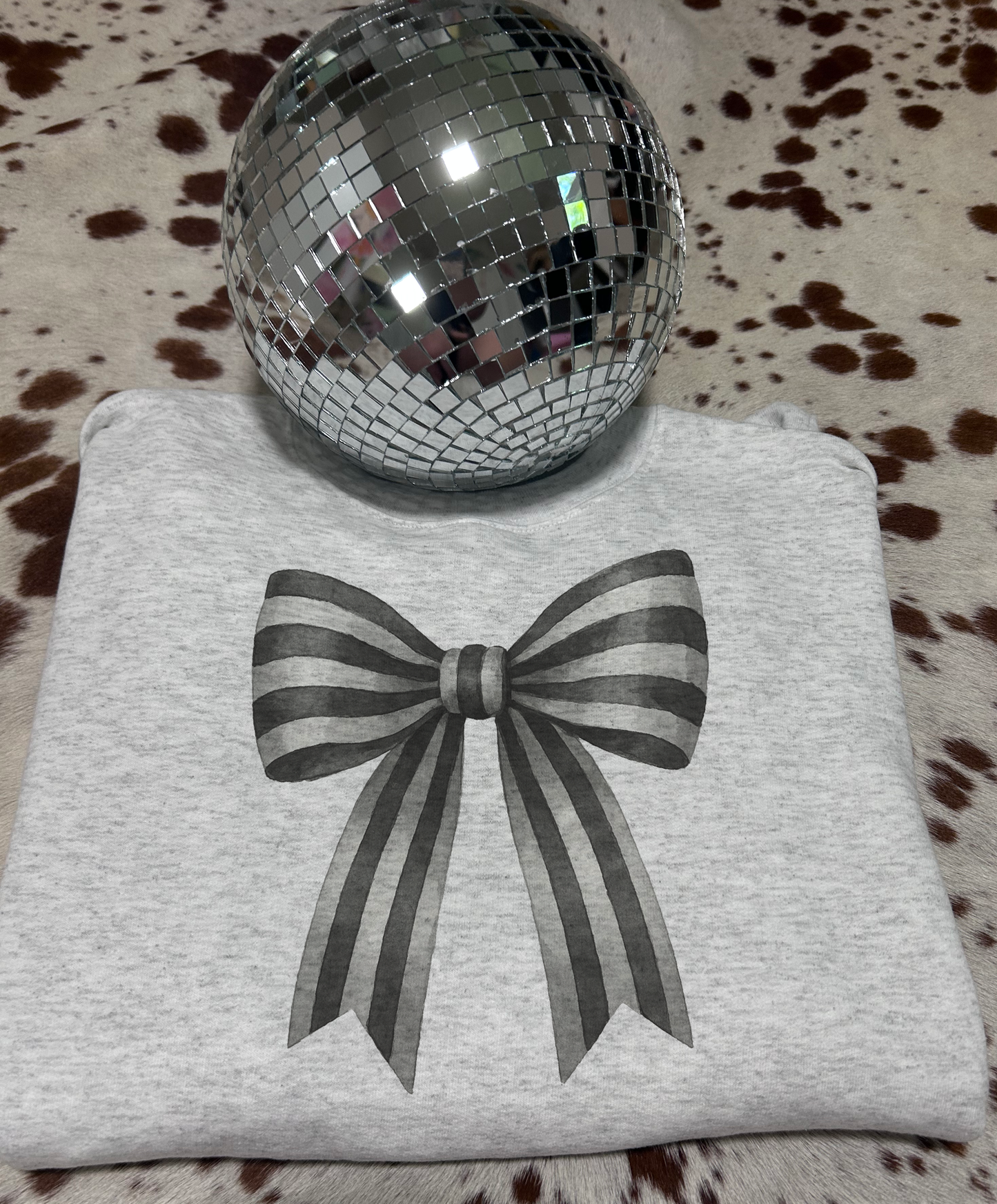 Black and White Striped Bow