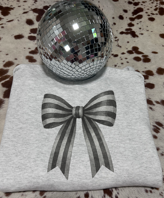 Black and White Striped Bow