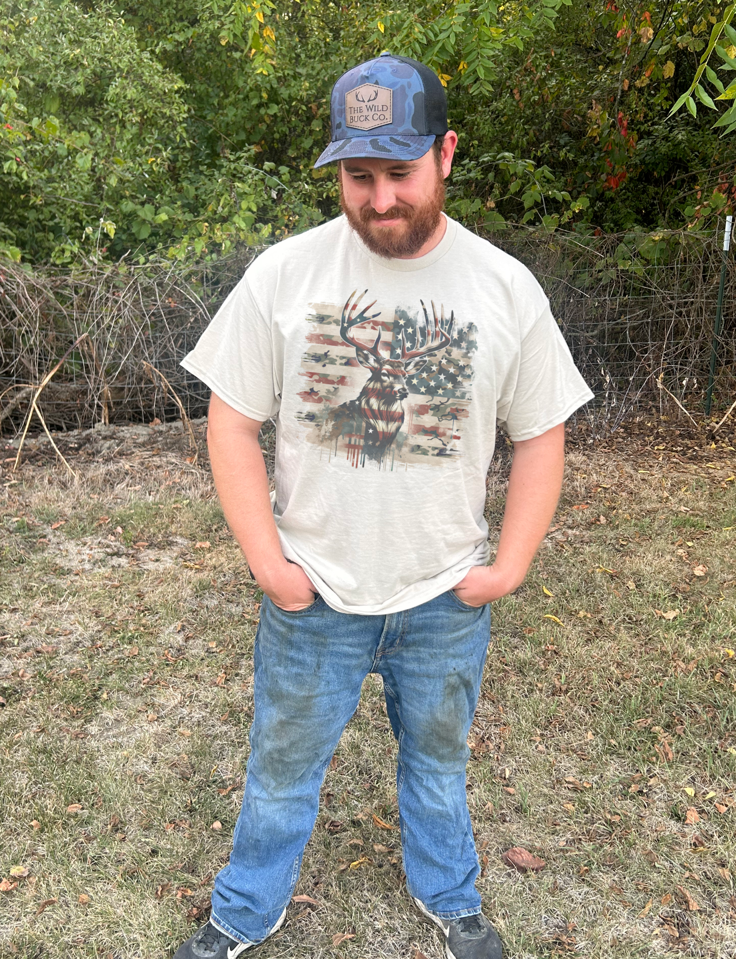 Camo American Flag Buck – The Wild Buck Company