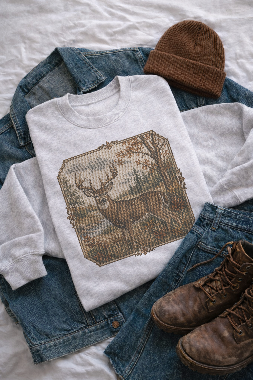 Faux Needlepoint Buck