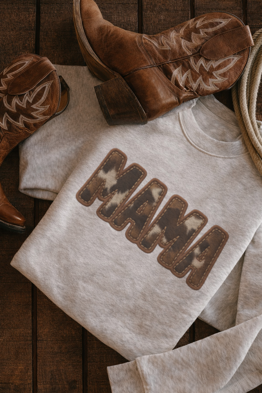 Faux Cowhide Stitch Mama