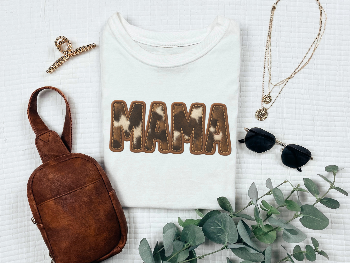 Faux Cowhide Stitch Mama