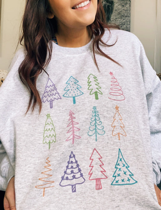 Whimsical Christmas Tree - Crewneck Sweatshirt