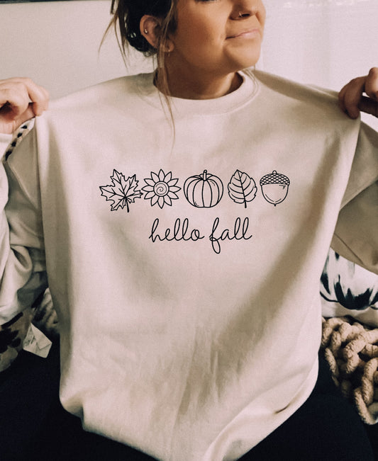 Hello Fall - Crewneck Sweatshirt