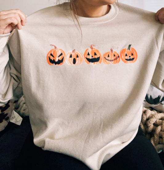 Halloween Pumpkins - Fall Crewneck Sweatshirt
